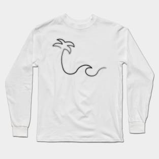 one line palm and wave Long Sleeve T-Shirt